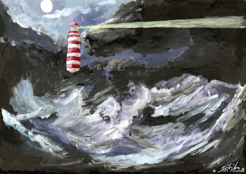 Leuchtturm Im Sturm Von Richard Schob At Artists24 Net Kunstler Kunst Und Kunstwerke